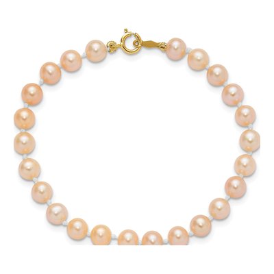 Girls' 14K Gold Pink Pearl Bracelet & Earrings Set – view 7