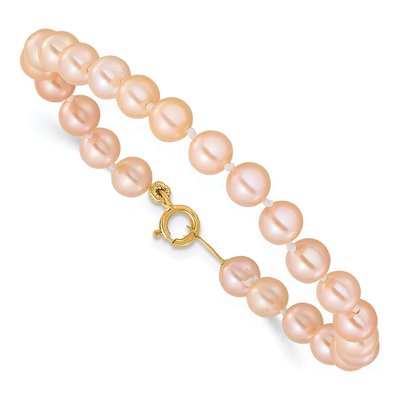 Girls' 14K Gold Pink Pearl Bracelet & Earrings Set – view 8