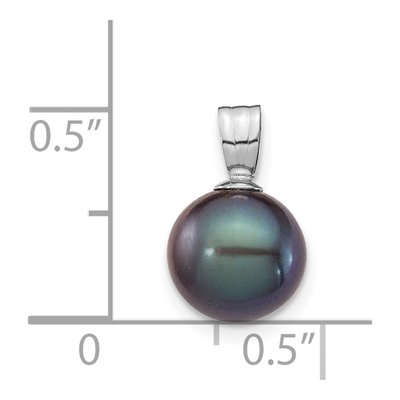 14K White Gold Black Freshwater Cultured Pearl Pendant – view 3