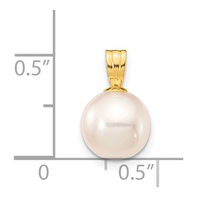 14K Yellow Gold Freshwater Cultured Pearl Round Pendant – view 3