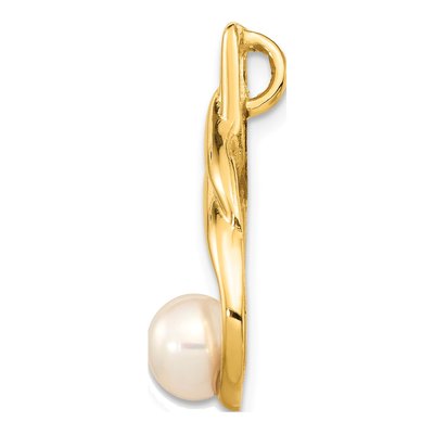 14K Yellow Gold Freshwater Cultured Pearl Slide Pendant – view 2