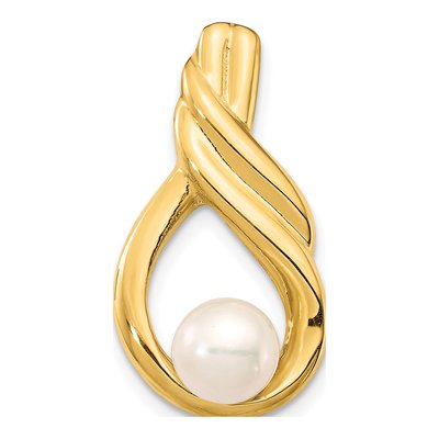 14K Yellow Gold Freshwater Cultured Pearl Slide Pendant