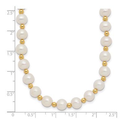 14K Yellow Gold Freshwater Cultured Pearl Near-Round Beaded Necklace – view 3