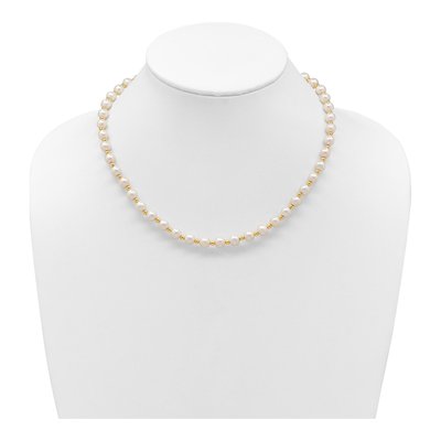 14K Yellow Gold Freshwater Cultured Pearl Near-Round Beaded Necklace – view 4