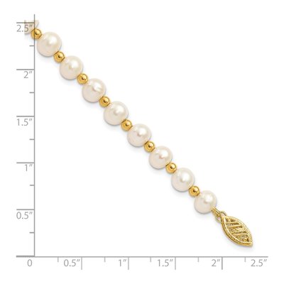 14K Yellow Gold Freshwater Cultured Pearl Beaded Bracelet – view 4