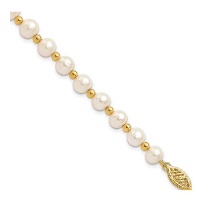 14K Yellow Gold Freshwater Cultured Pearl Beaded Bracelet