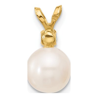 14K Yellow Gold Swiss Blue Topaz & Freshwater Cultured Pearl Pendant – view 3