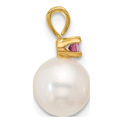 14K Yellow Gold Freshwater Cultured Pearl Pendant – view 2