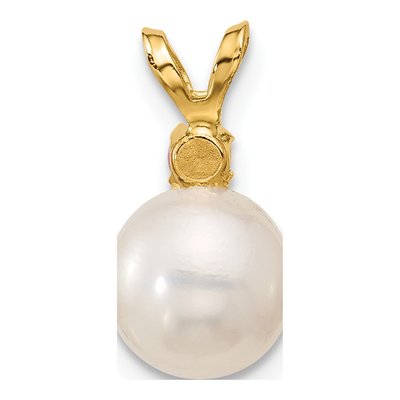 14K Yellow Gold Freshwater Cultured Pearl Pendant – view 3