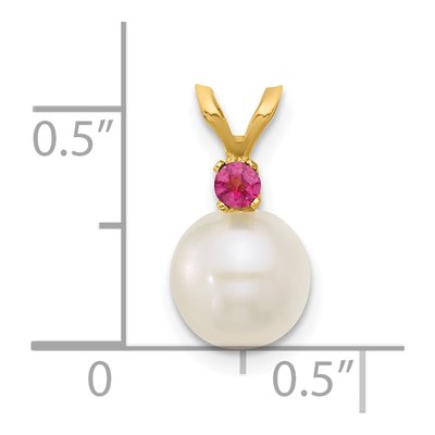 14K Yellow Gold Freshwater Cultured Pearl Pendant – view 4