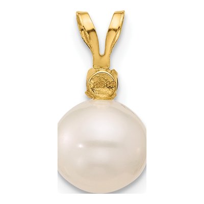 14K Yellow Gold Smoky Quartz & Freshwater Cultured Pearl Round 09SQ Pendant – view 3