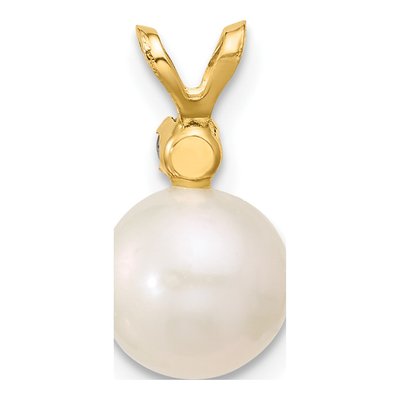14K Yellow Gold Tanzanite & Freshwater Cultured Pearl Round 07TZ Pendant – view 3
