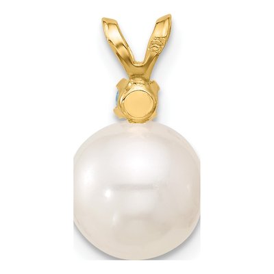 14K Yellow Gold Swiss Blue Topaz & Freshwater Cultured Pearl Pendant – view 3