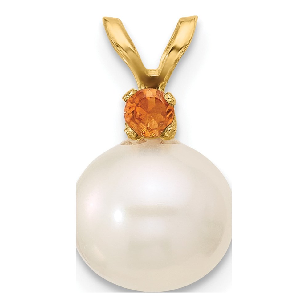 14K Gold Freshwater Pearl & Citrine Pendant