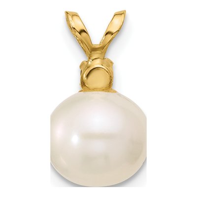 14K Yellow Gold Garnet & Freshwater Cultured Pearl Round 09GA Pendant – view 3