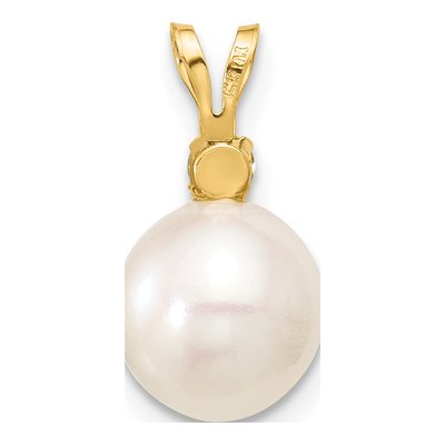 14K Yellow Gold Peridot & Freshwater Cultured Pearl Round 07PE Pendant – view 3