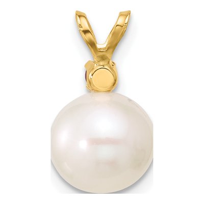 14K Yellow Gold Freshwater Cultured Pearl Pendant – view 3