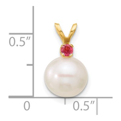 14K Yellow Gold Freshwater Cultured Pearl Pendant – view 4