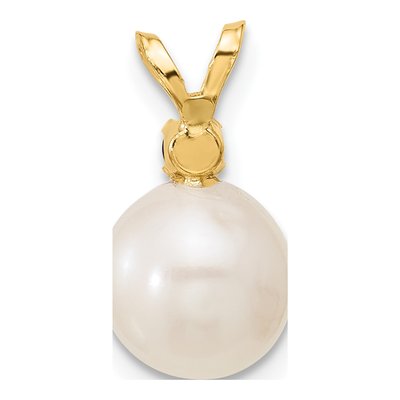 14K Yellow Gold Pearl & Sapphire Pendant – view 3