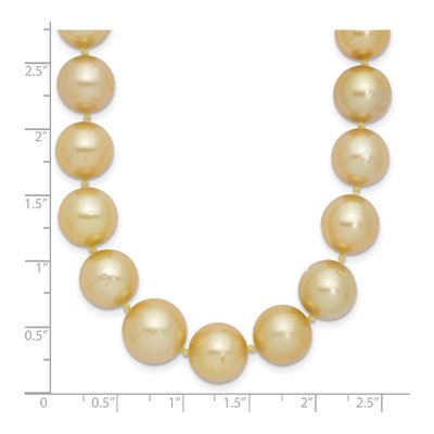 14K Yellow Gold Cultured Pearl Golden Baroque Necklace – view 3