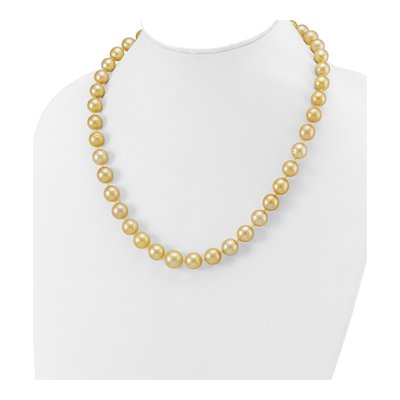 14K Yellow Gold Cultured Pearl Golden Baroque Necklace – view 4