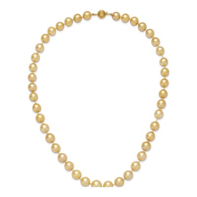 14K Yellow Gold Cultured Pearl Golden Baroque Necklace – view 5