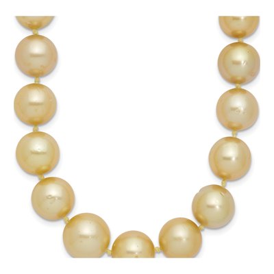 14K Yellow Gold Cultured Pearl Golden Baroque Necklace