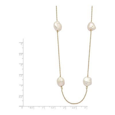 14K Yellow Gold Freshwater Cultured Pearl 7-Station Necklace – view 3