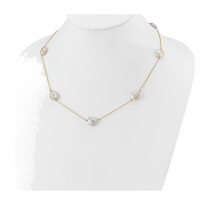 14K Yellow Gold Freshwater Cultured Pearl 7-Station Necklace – view 4