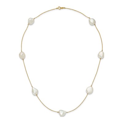14K Yellow Gold Freshwater Cultured Pearl 7-Station Necklace – view 5