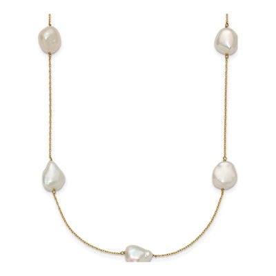 14K Yellow Gold Freshwater Cultured Pearl 7-Station Necklace