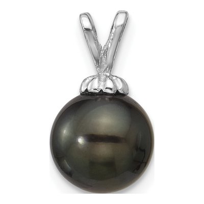 14K White Gold Black Tahitian Cultured Pearl Pendant – view 4