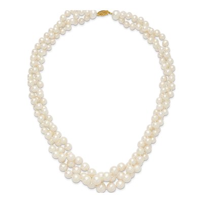 14K Yellow Gold Freshwater Cultured Pearl Multi-Strand Necklace – view 5