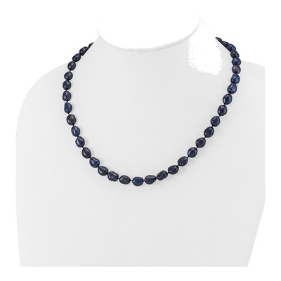 14K White Gold Black Freshwater Cultured Pearl Baroque Necklace – view 4