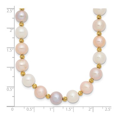 14K Yellow Gold Freshwater Cultured Pearl Multi-Color Beaded Necklace – view 3