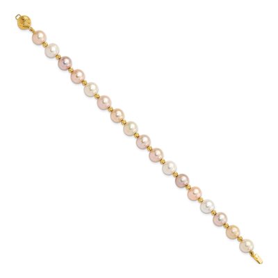 14K Yellow Gold Freshwater Cultured Pearl Multi-Color Bracelet – view 2