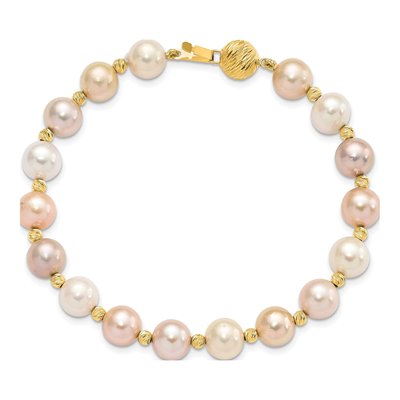 14K Yellow Gold Freshwater Cultured Pearl Multi-Color Bracelet – view 4