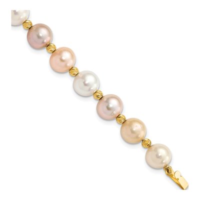 14K Yellow Gold Freshwater Cultured Pearl Multi-Color Bracelet