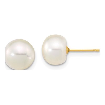 14K Gold Freshwater Pearl Necklace, Bracelet & Earring Set – view 2