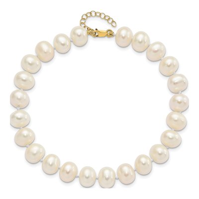 14K Gold Freshwater Pearl Necklace, Bracelet & Earring Set – view 8