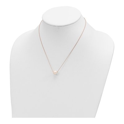 14K Rose Gold Freshwater Cultured Pearl Rope Necklace – view 5