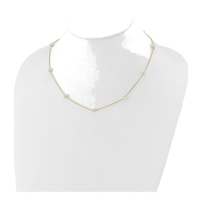 14K Yellow Gold Freshwater Cultured Pearl 9-Station Necklace – view 4