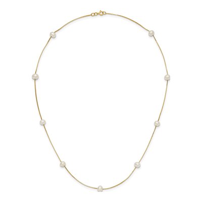 14K Yellow Gold Freshwater Cultured Pearl 9-Station Necklace – view 5