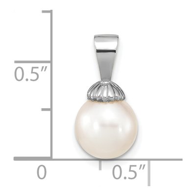 14K White Gold Freshwater Cultured Pearl Round Pendant – view 3
