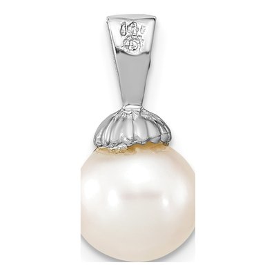 14K White Gold Freshwater Cultured Pearl Round Pendant – view 4