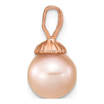 14K Rose Gold Pink Freshwater Cultured Pearl Pendant – view 2