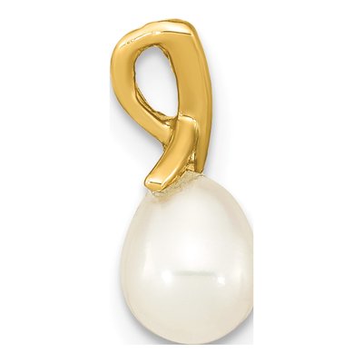 14K Yellow Gold Freshwater Cultured Pearl Teardrop Pendant – view 2