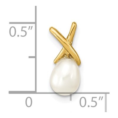 14K Yellow Gold Freshwater Cultured Pearl Teardrop Pendant – view 3