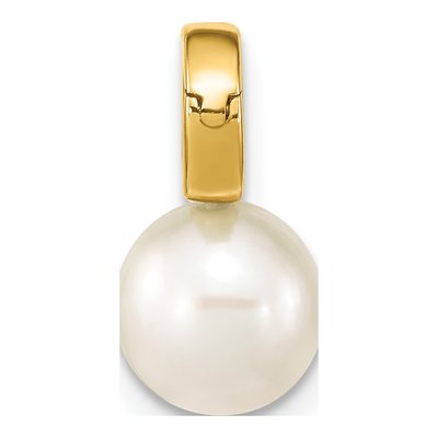 14K Yellow Gold Freshwater Cultured Pearl Hinged Charm