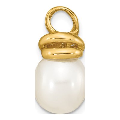 14K Yellow Gold Freshwater Cultured Pearl Slide Pendant – view 2